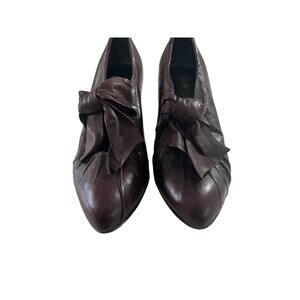 Everybody by BZ Moda Womens EU 36 Maroon/Burgundy Leather Mary Jane Heel Pumps